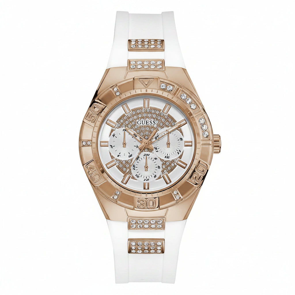 Guess Rose Gold Tone Glitz Sport Watch ⌚✨💎