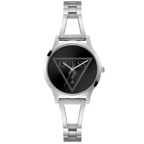 GUESS Women's Tri-Glitz Stainless Steel Bangle Watch ⌚✨🖤