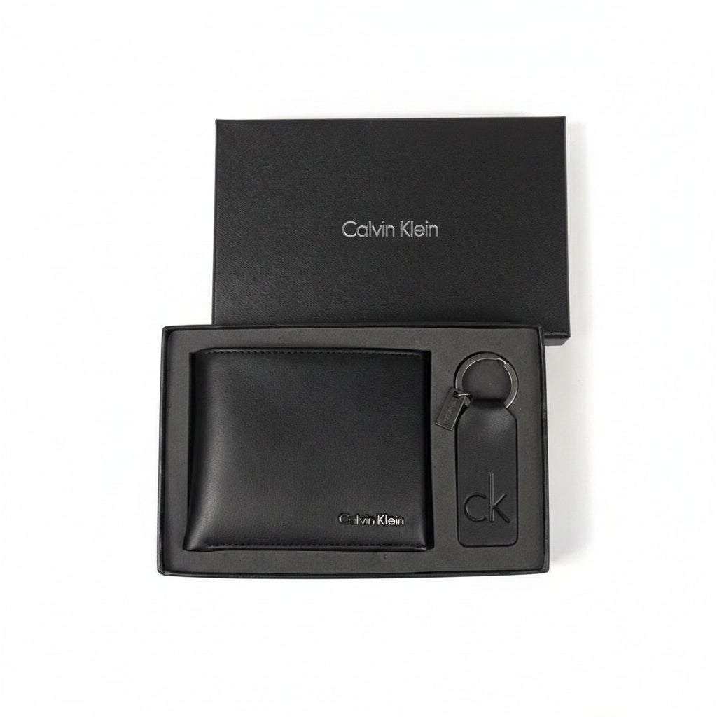 Calvin Klein Leather Wallet and Keychain Gift Set 🖤💼🎁