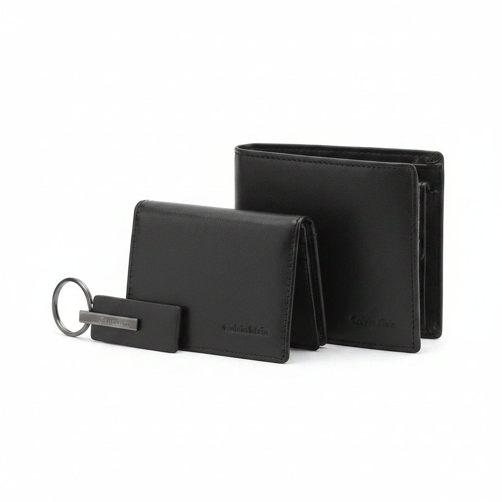 Calvin Klein Leather Gift Set with Embossed Logo 💼✨🖤