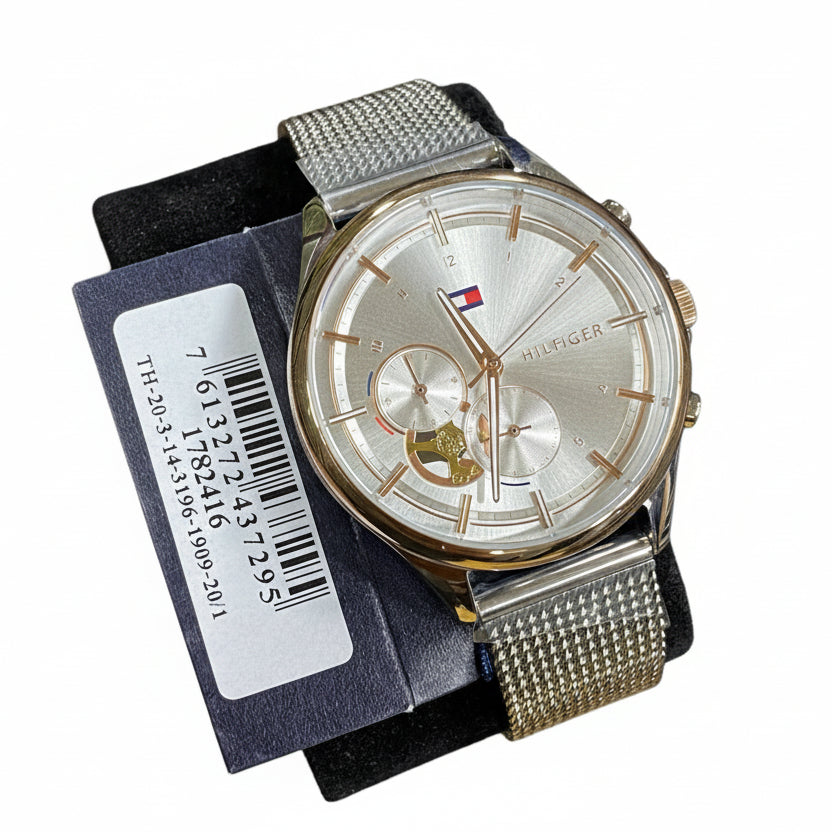 Tommy Hilfiger Dual-Tone Mesh Skeleton Watch ⌚✨🏙️