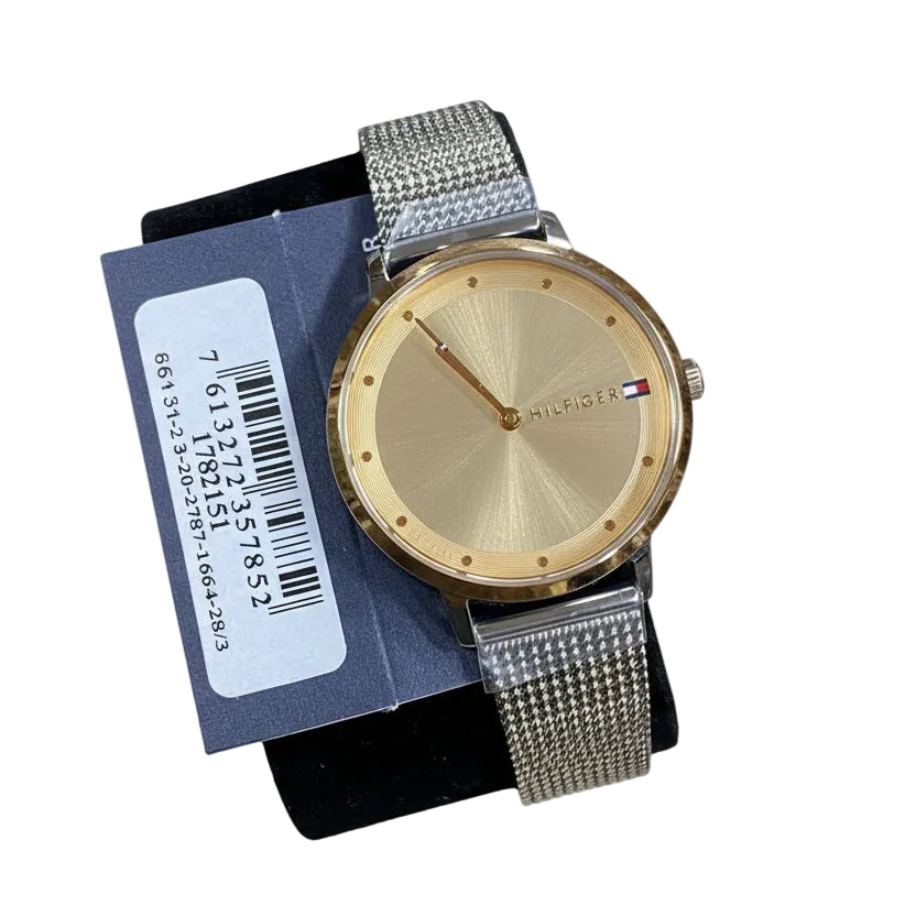 Tommy Hilfiger Women's Gold Mesh Minimalist Watch ✨ ⌚ 💛