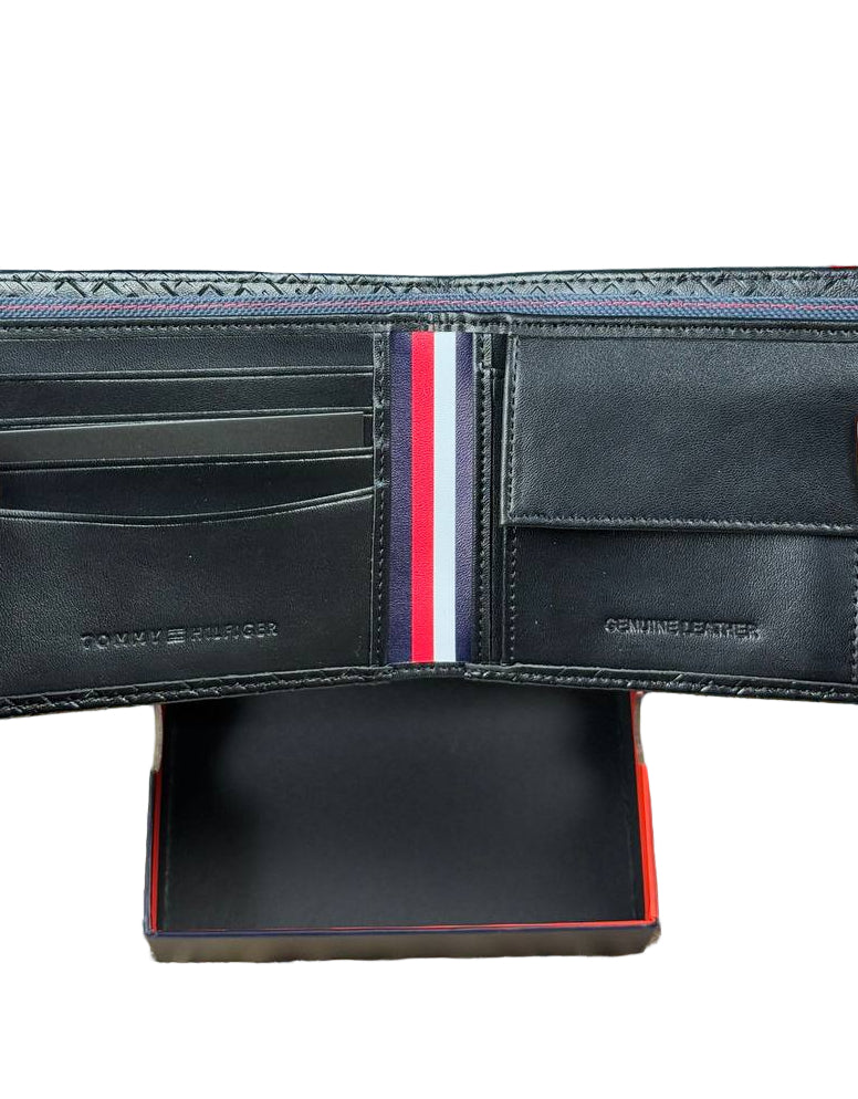 🖤 Tommy Hilfiger Men's Bifold Wallet with Monogram Embossed Pattern 🔳