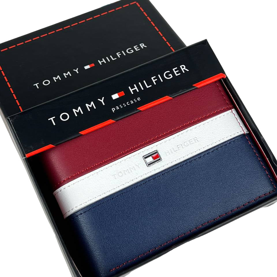 Tommy Hilfiger Men's Trifold Passcase Wallet in Signature Tricolor Design 🇺🇸 💳