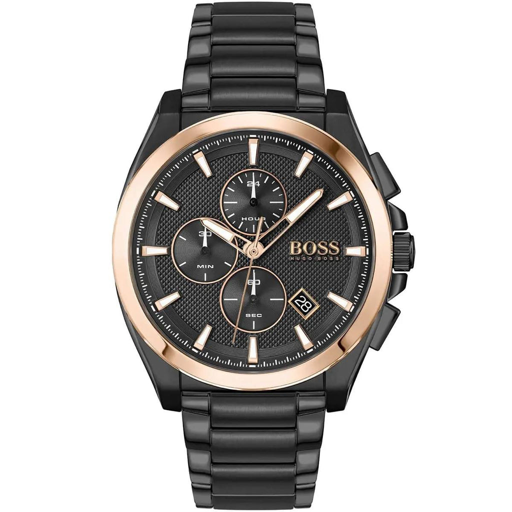 Hugo Boss Grand Prix Chronograph Watch in Black and Rose Gold ⌚🖤✨