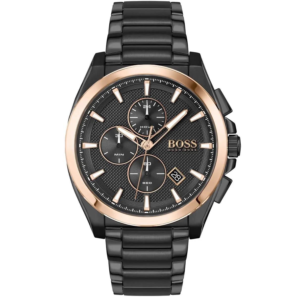 Hugo Boss Grand Prix Chronograph Watch in Black and Rose Gold ⌚🖤✨
