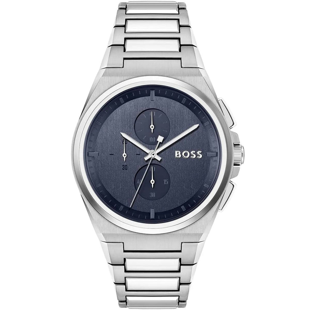 BOSS Steer Chronograph Watch with Blue Sunray Dial ⌚️💼✨