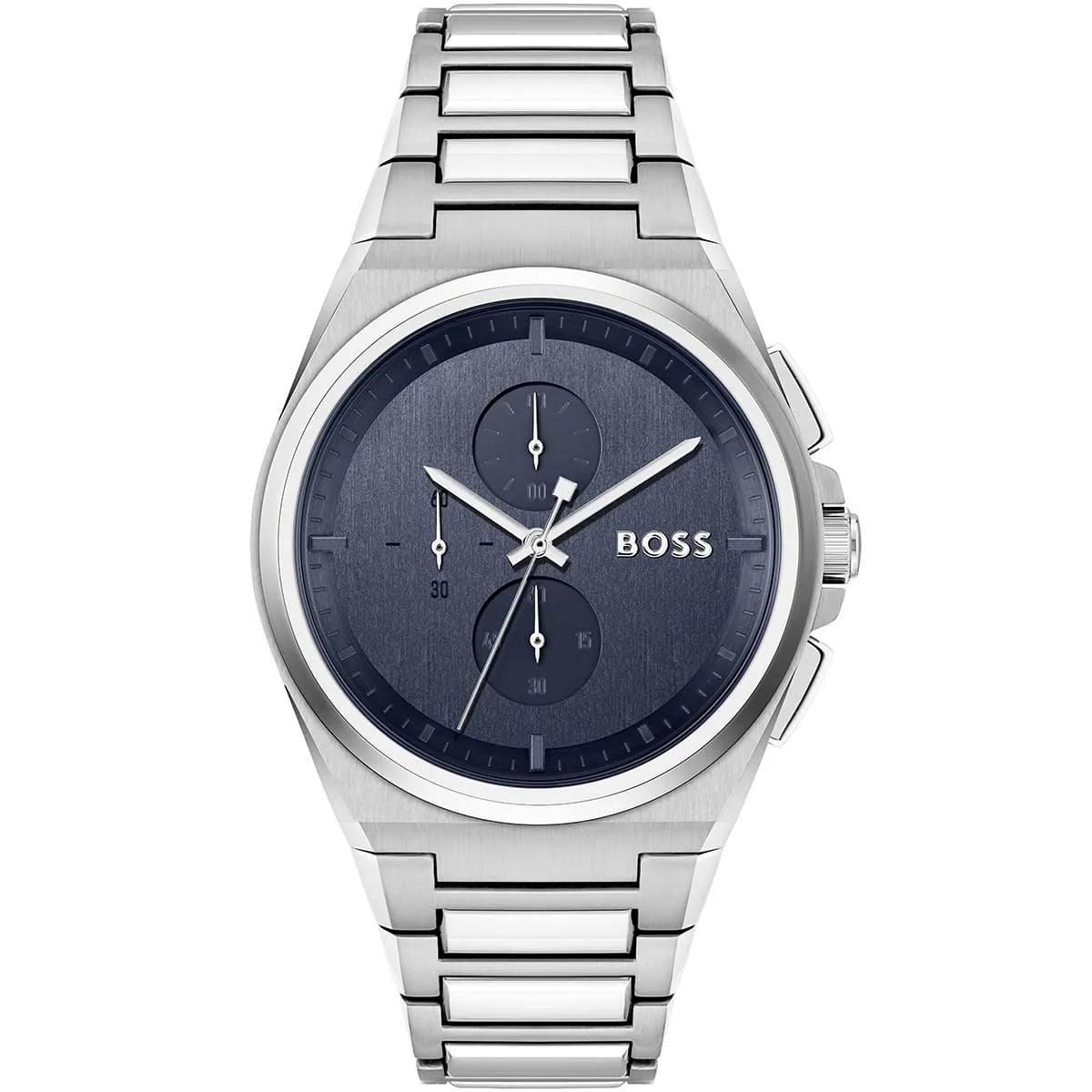 BOSS Steer Chronograph Watch with Blue Sunray Dial ⌚️💼✨