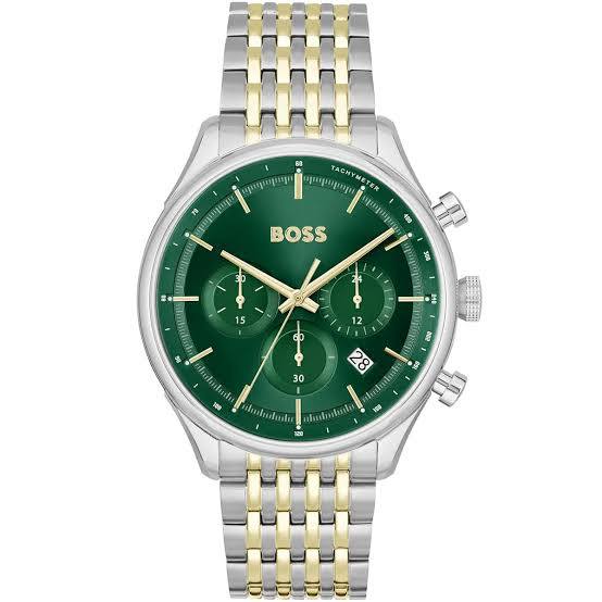 BOSS Skymaster Chronograph Two-Tone Green Dial Watch ⌚️✨🟢