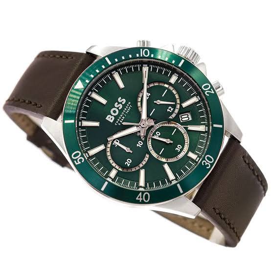 BOSS Admiral Chronograph Green Dial Watch ⌚️🌲✨