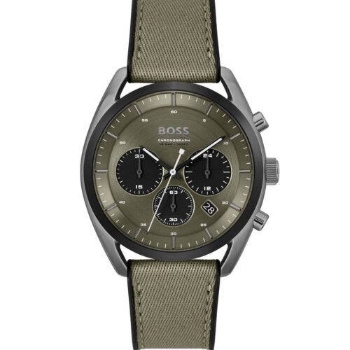 Hugo Boss Men's Volane Chronograph Watch in Olive Green ⌚️🌿✨