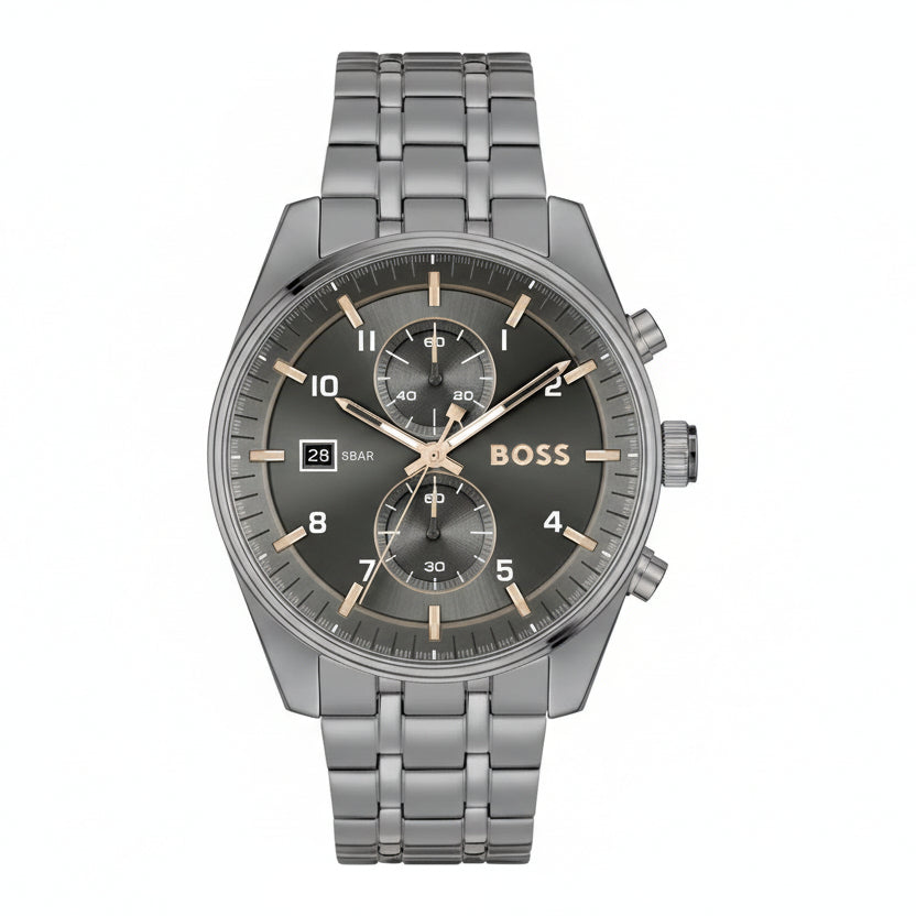 BOSS Men's Pilot Edition Chronograph in Grey Steel ⌚️👔🩶