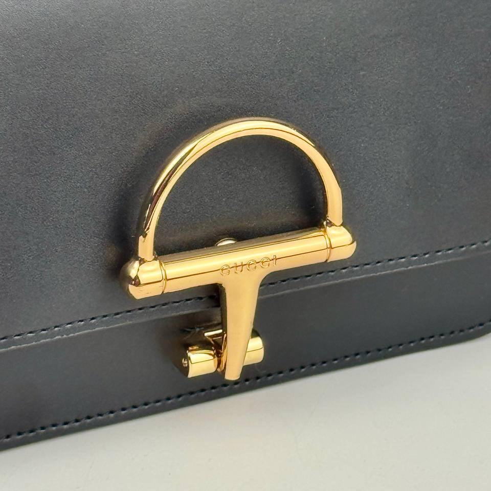 GUCCI Small Leather Shoulder Bag with Horsebit Hardware 👜✨