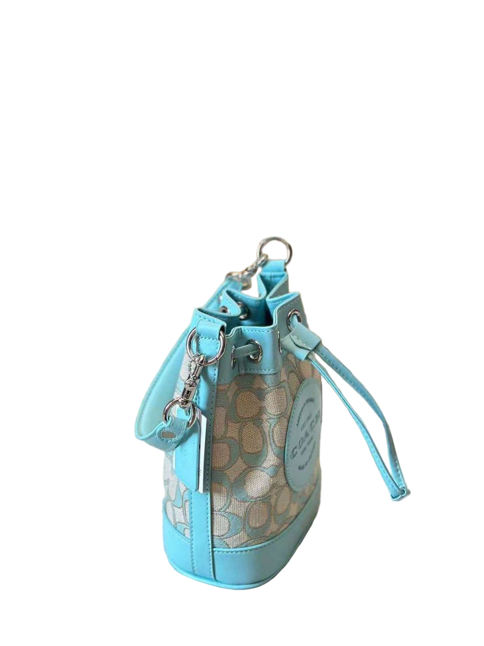 💙 COACH Signature Canvas Mini Bucket Bag in Aqua 💧