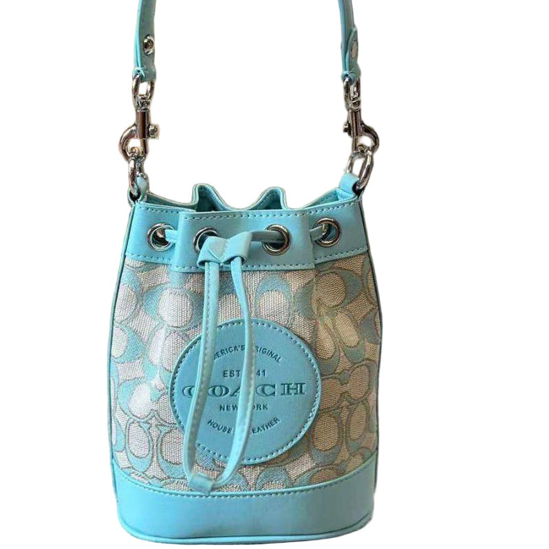 💙 COACH Signature Canvas Mini Bucket Bag in Aqua 💧