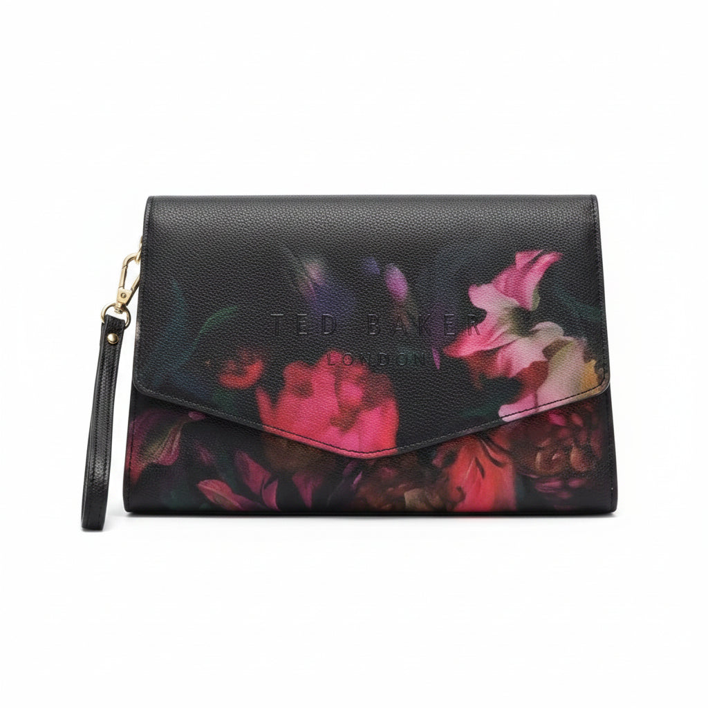 Ted Baker Floral Print Leather Wristlet Clutch 🌸✨👜