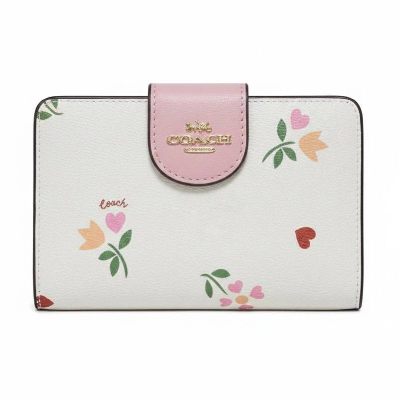 Coach Medium Corner Zip Wallet in Heart Floral Print 🌸👛✨