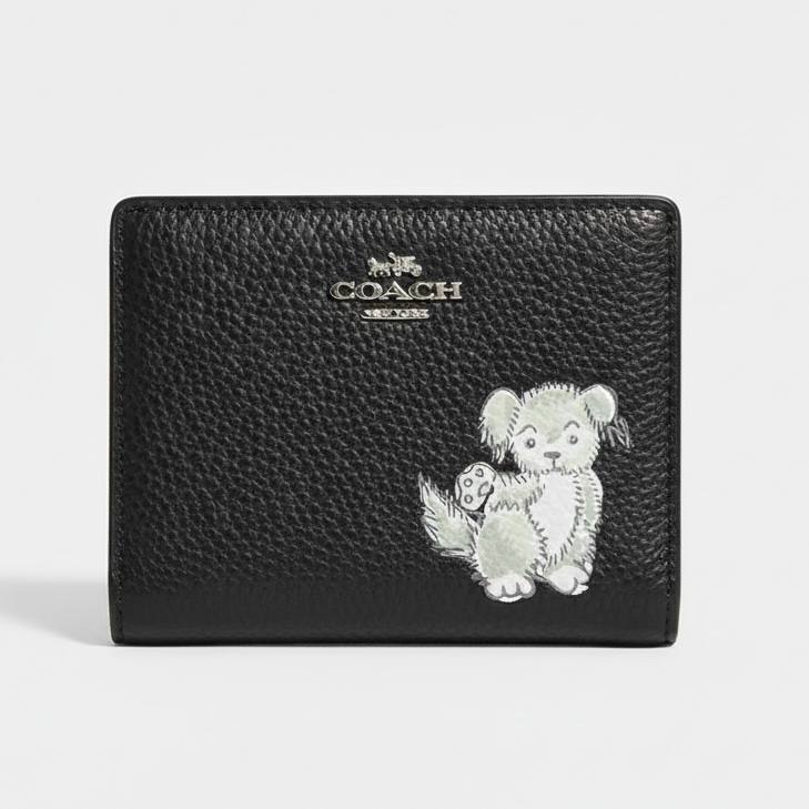 Coach Small Billfold Wallet with Creature Motif 🐶🖤✨
