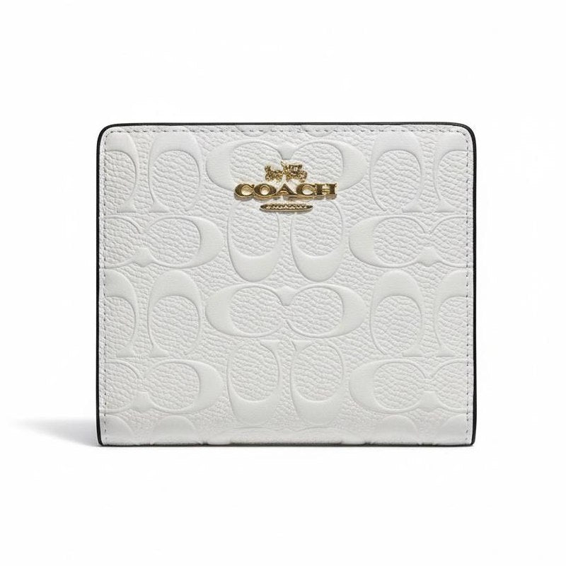 Coach Billfold Wallet in White Signature Embossed Leather 🤍✨👜