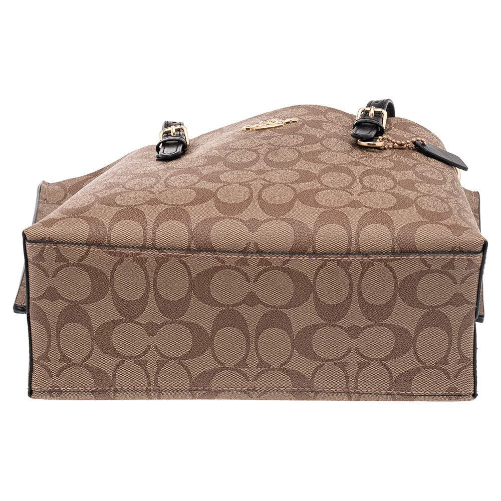 Coach Signature Canvas Carryall Tote in Brown & Black 👜✨🏙️