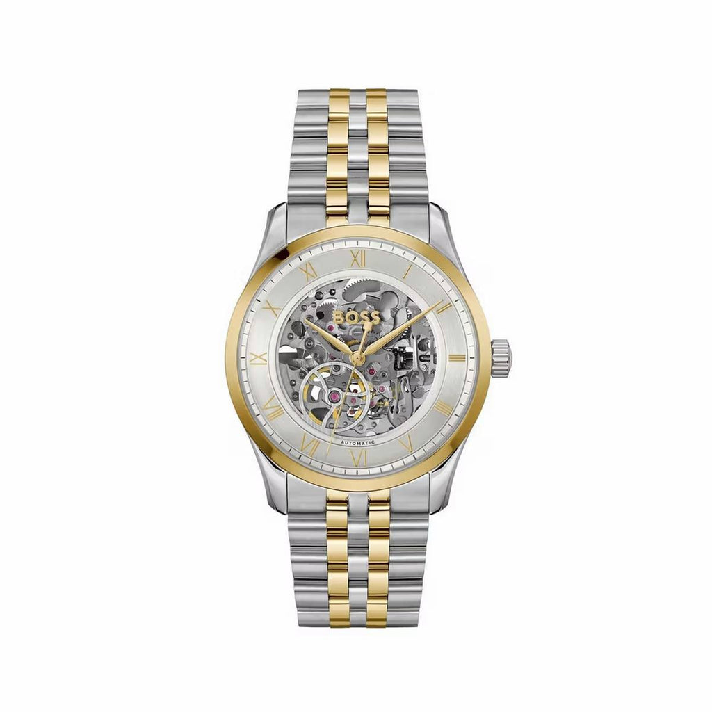 Hugo Boss Skeleton Automatic Two-Tone Men’s Watch ⌚✨💎