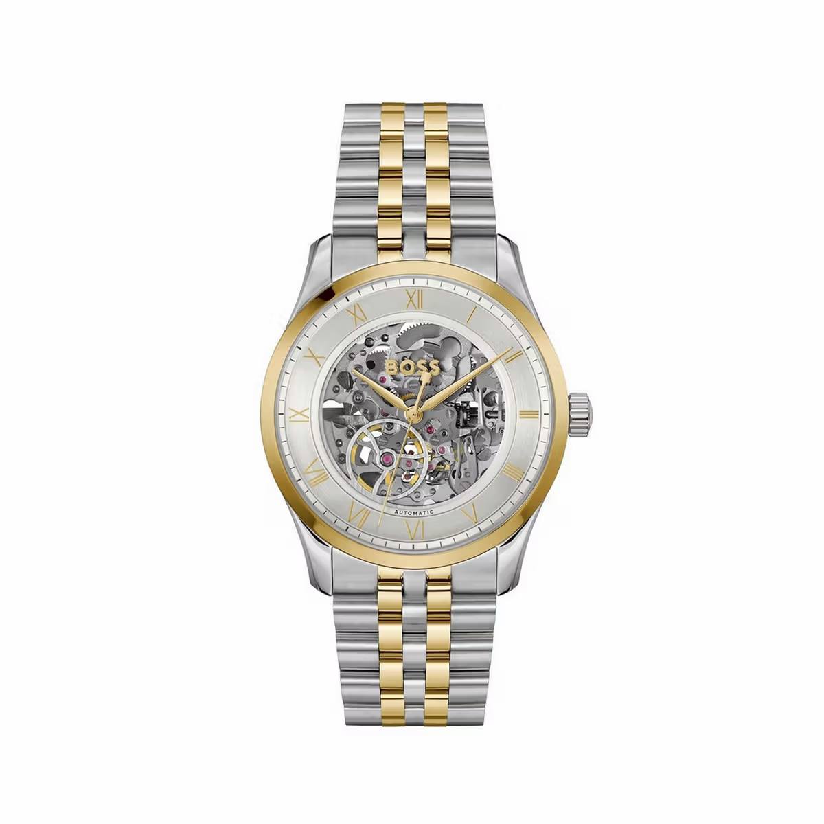 Hugo Boss Skeleton Automatic Two-Tone Men’s Watch ⌚✨💎