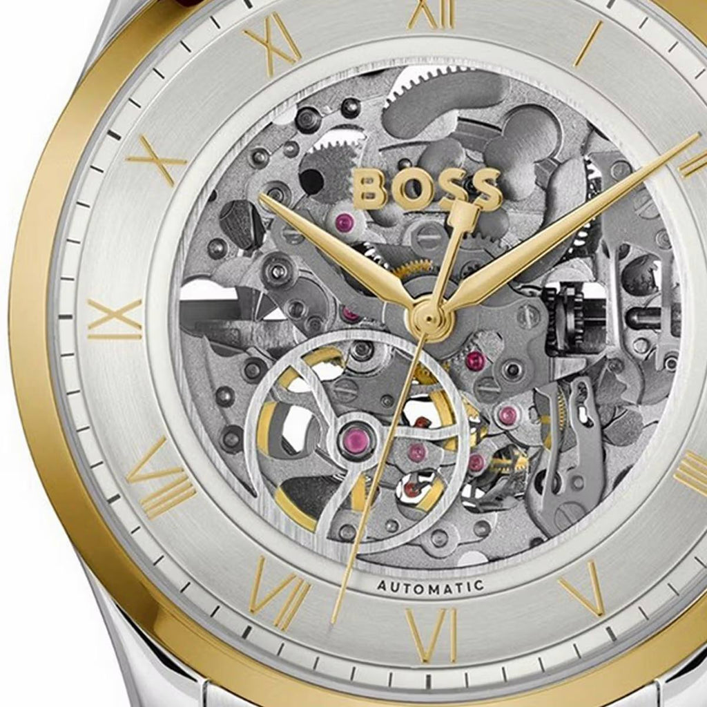 Hugo Boss Skeleton Automatic Two-Tone Men’s Watch ⌚✨💎