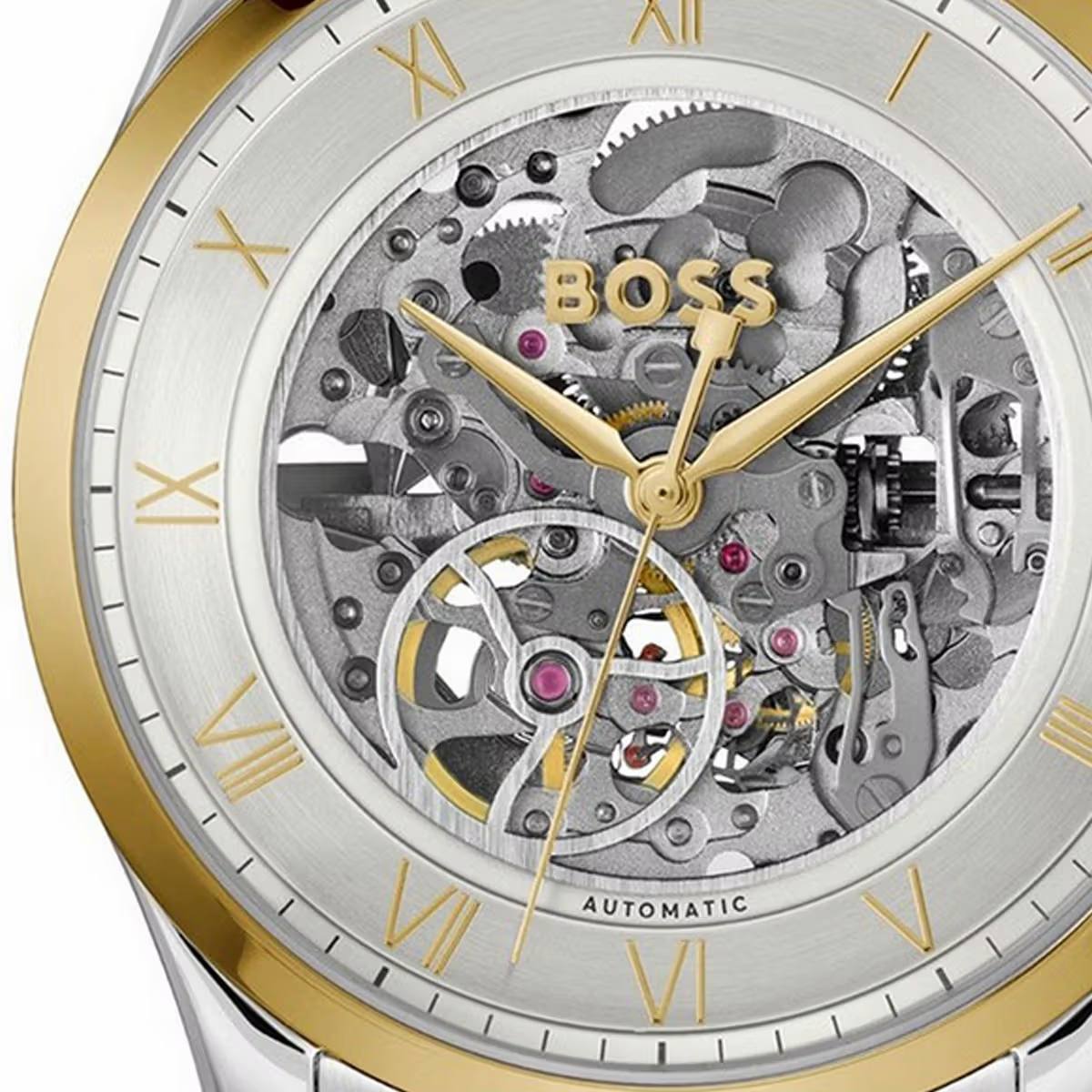 Hugo Boss Skeleton Automatic Two-Tone Men’s Watch ⌚✨💎