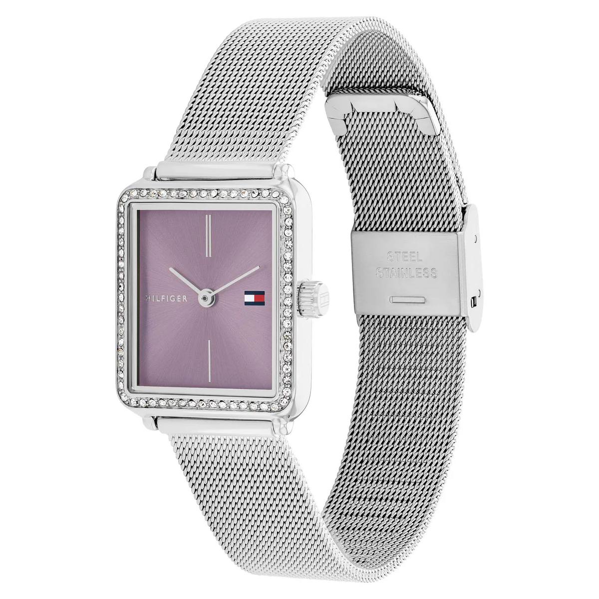 Tommy Hilfiger Crystal Mesh Bracelet Watch ⌚✨💜