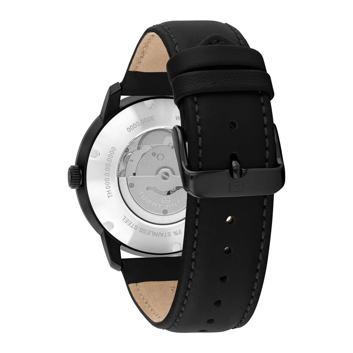 Tommy Hilfiger Men's Skeleton Dial Automatic Watch ⌚️🖤⚙️
