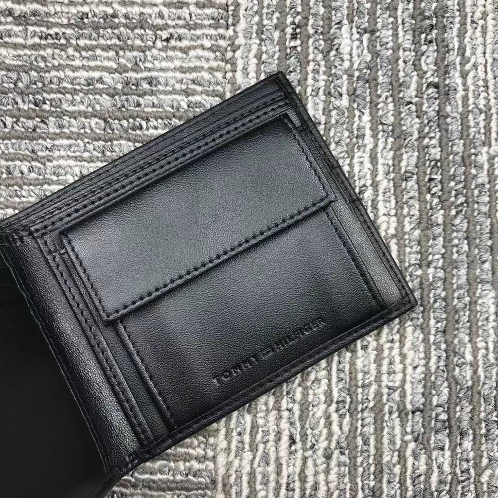 Tommy Hilfiger Men's Black Leather Gift Set Wallet 🖤🎁🚩
