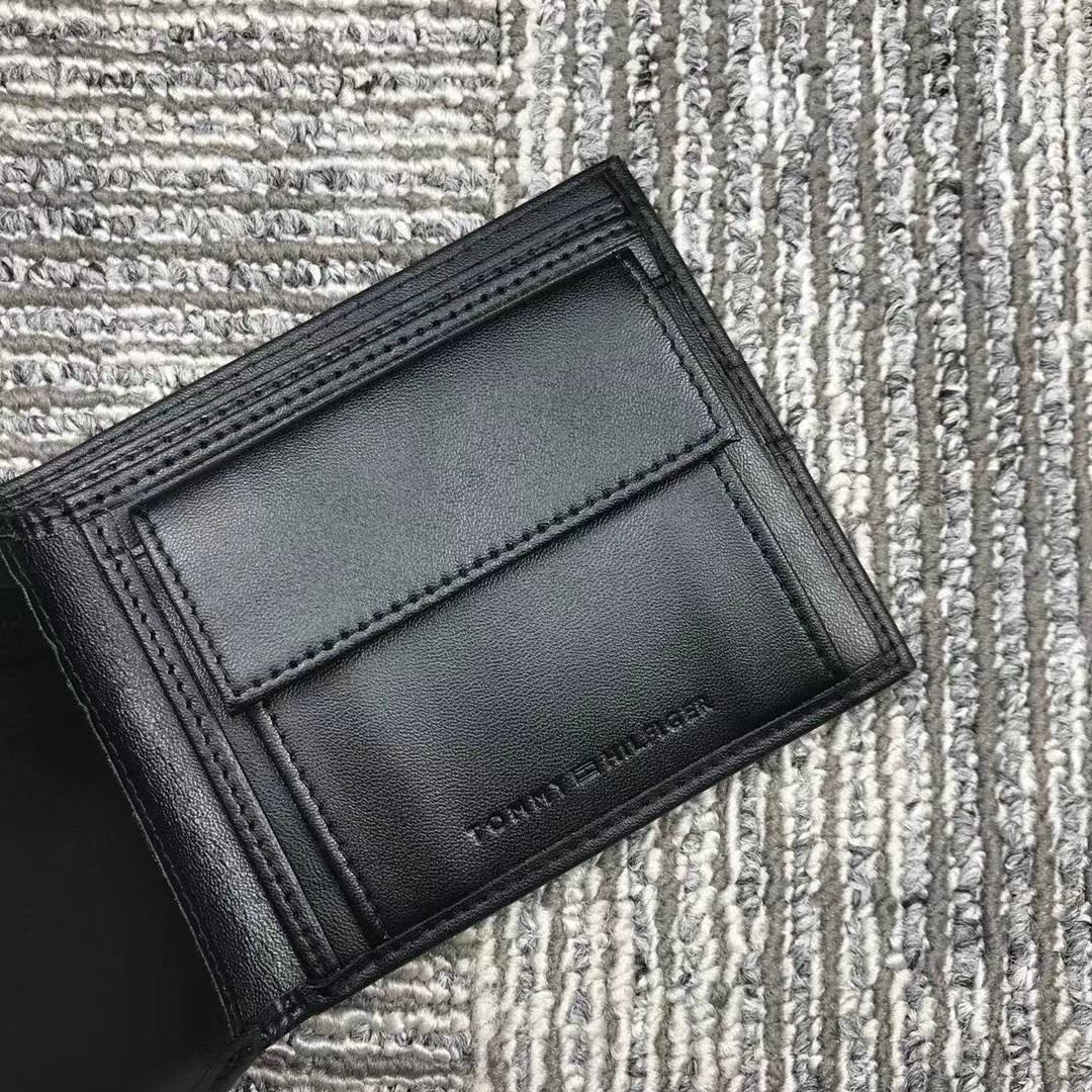 Tommy Hilfiger Men's Black Leather Gift Set Wallet 🖤🎁🚩
