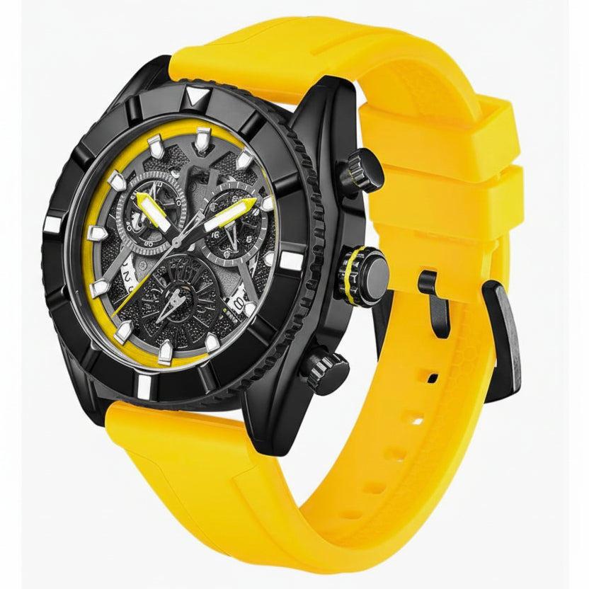 Apex Chronograph Luxury Sport Watch in Bumblebee Yellow ⌚⚡🔥