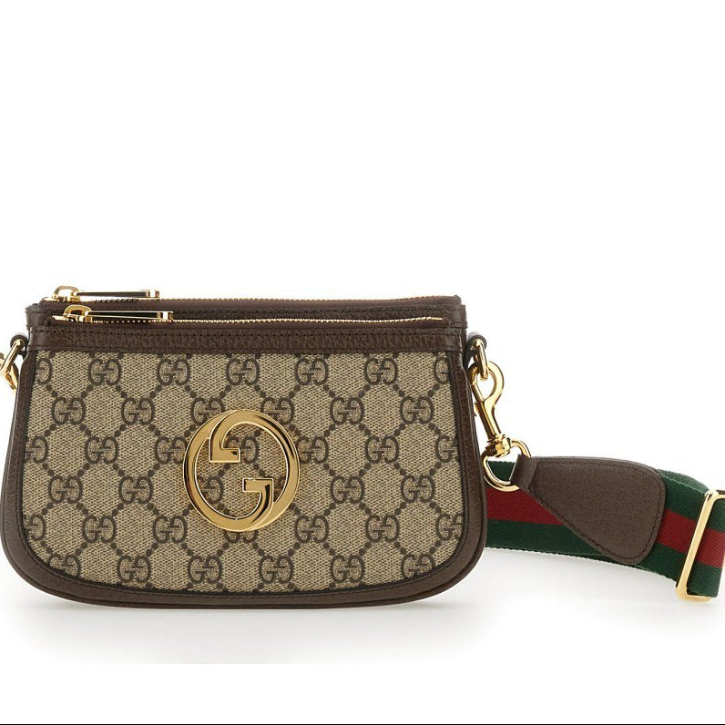 Gucci Blondie GG Supreme Mini Shoulder Bag with Web Strap 👜✨🇮🇹