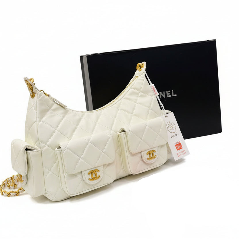 Chanel Quilted Multi-Pocket Hobo Bag 🤍✨👜