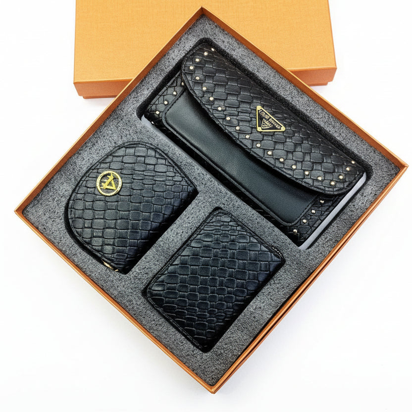 Louid Dennis Luxury Woven Leather Accessory Gift Set 🖤✨🎁