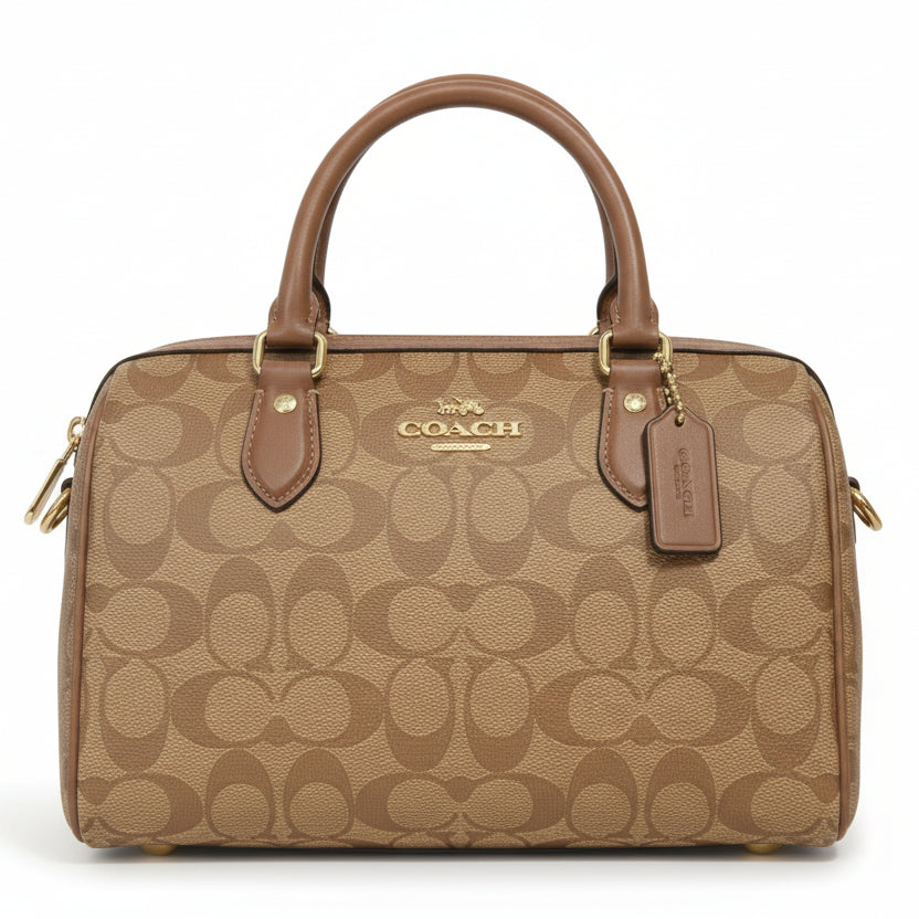 Coach Signature Rowan Satchel in Khaki and Saddle 👜✨💼