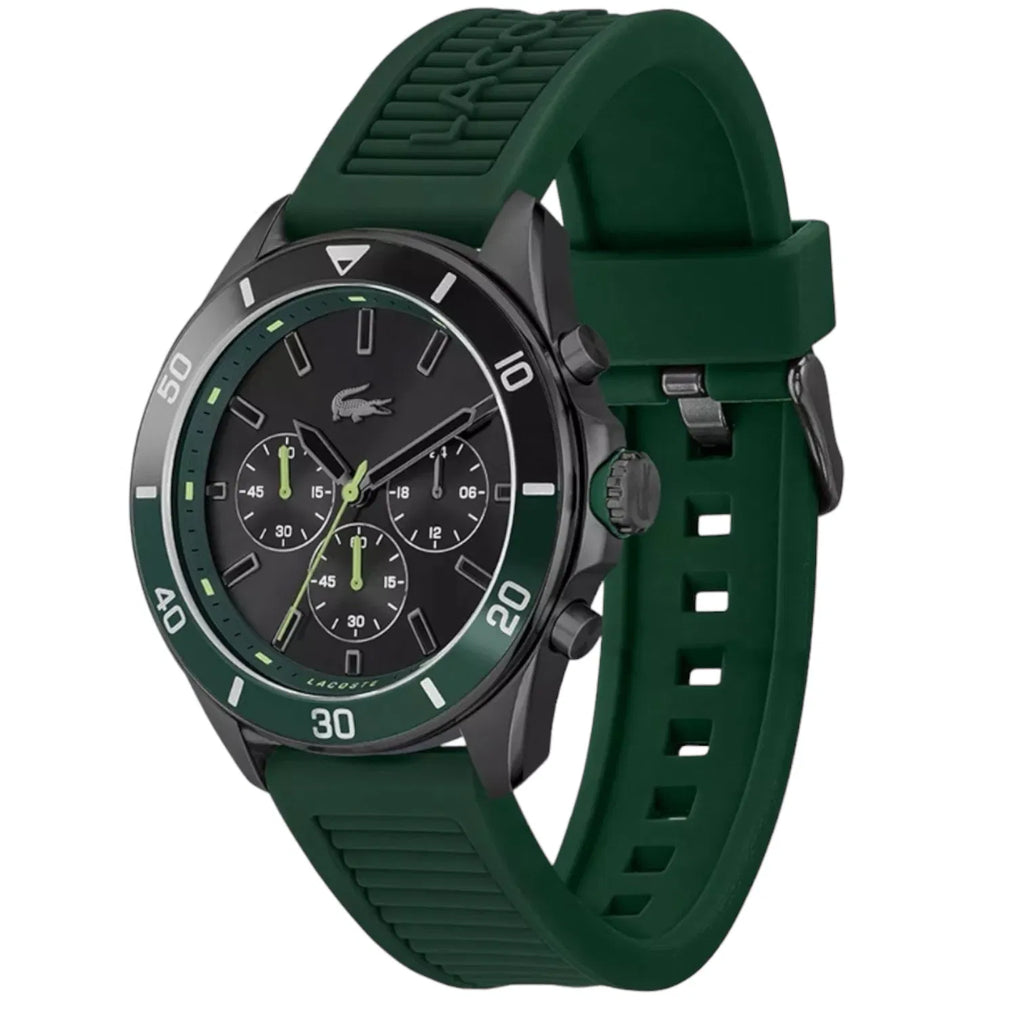 Lacoste Men's Green Silicone Strap Chronograph Watch 🐊⌚️🌲