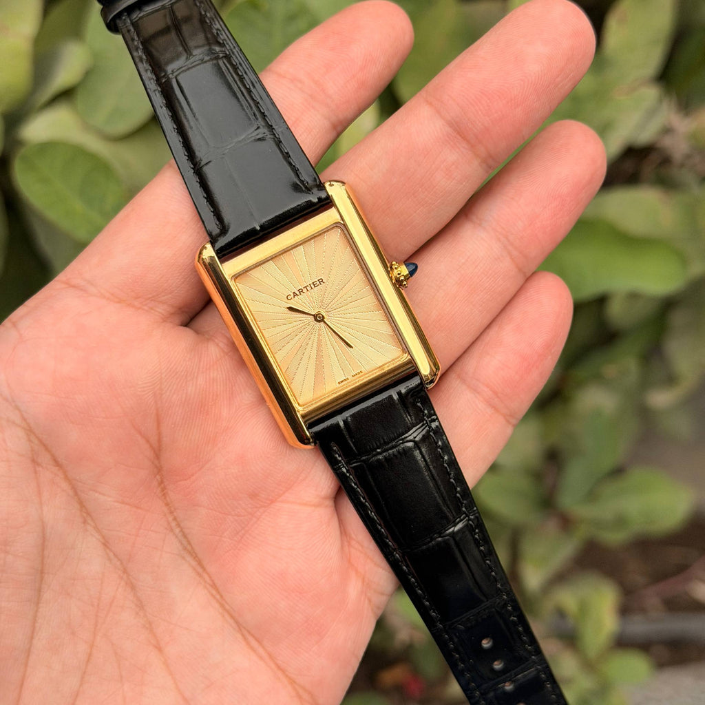 Cartier Tank Louis Sunray Dial Watch ⌚✨🌕