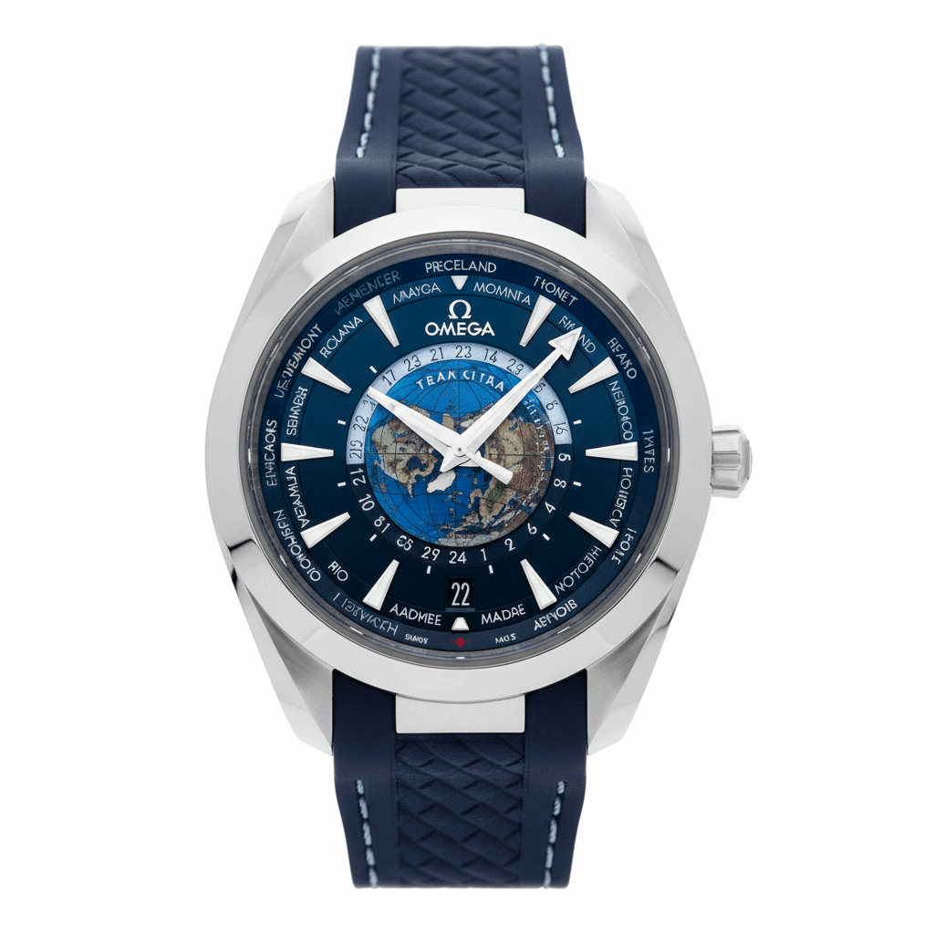 Omega Seamaster Aqua Terra Worldtimer Blue Dial 🌎⏱️💙