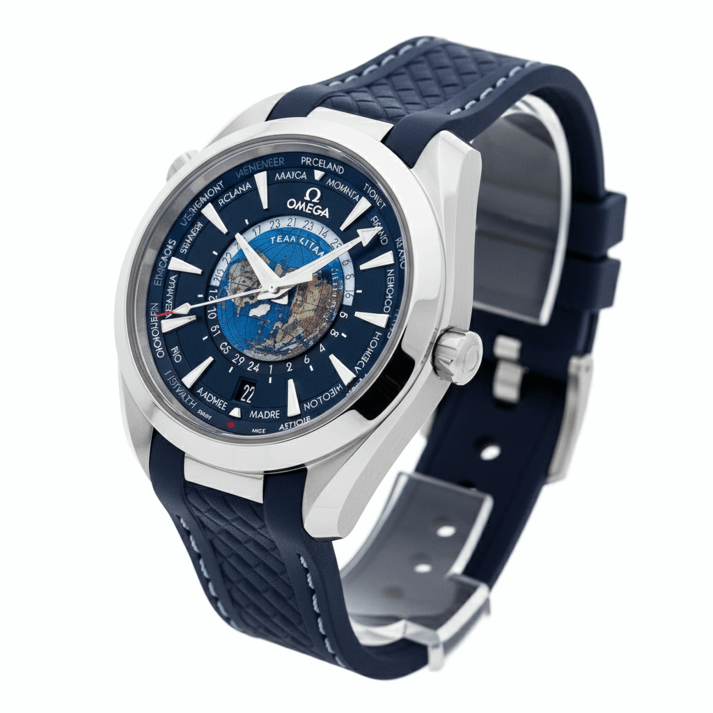 Omega Seamaster Aqua Terra Worldtimer Blue Dial 🌎⏱️💙