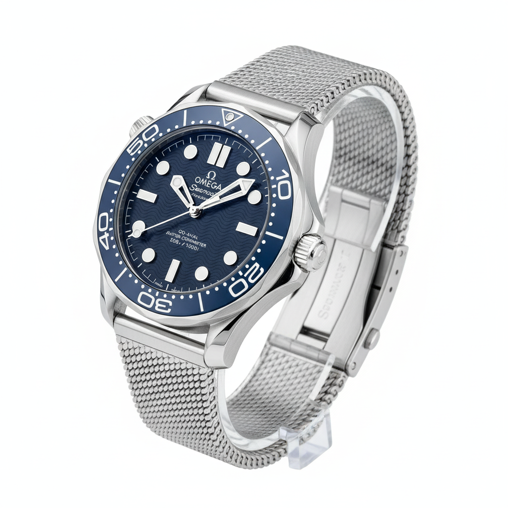 Omega Seamaster Diver 300M Master Chronometer Blue Milanese 🌊💙⏱️