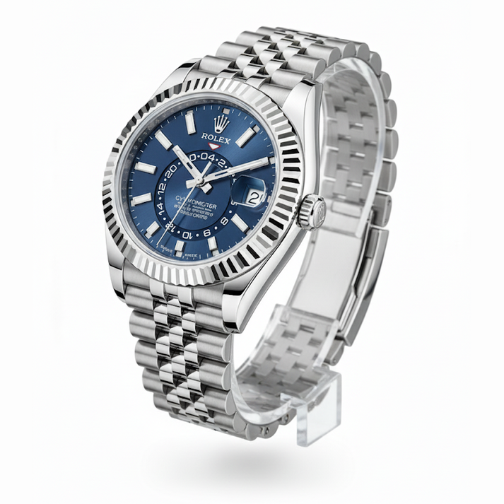 Rolex Sky-Dweller Steel Blue Dial Fluted Bezel ✈️💙👑