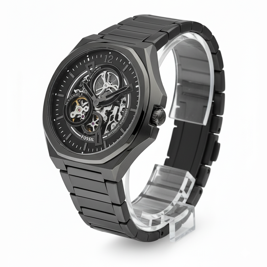 Fossil Inscriptor Automatic Black Skeleton Watch 🖤⚙️✨